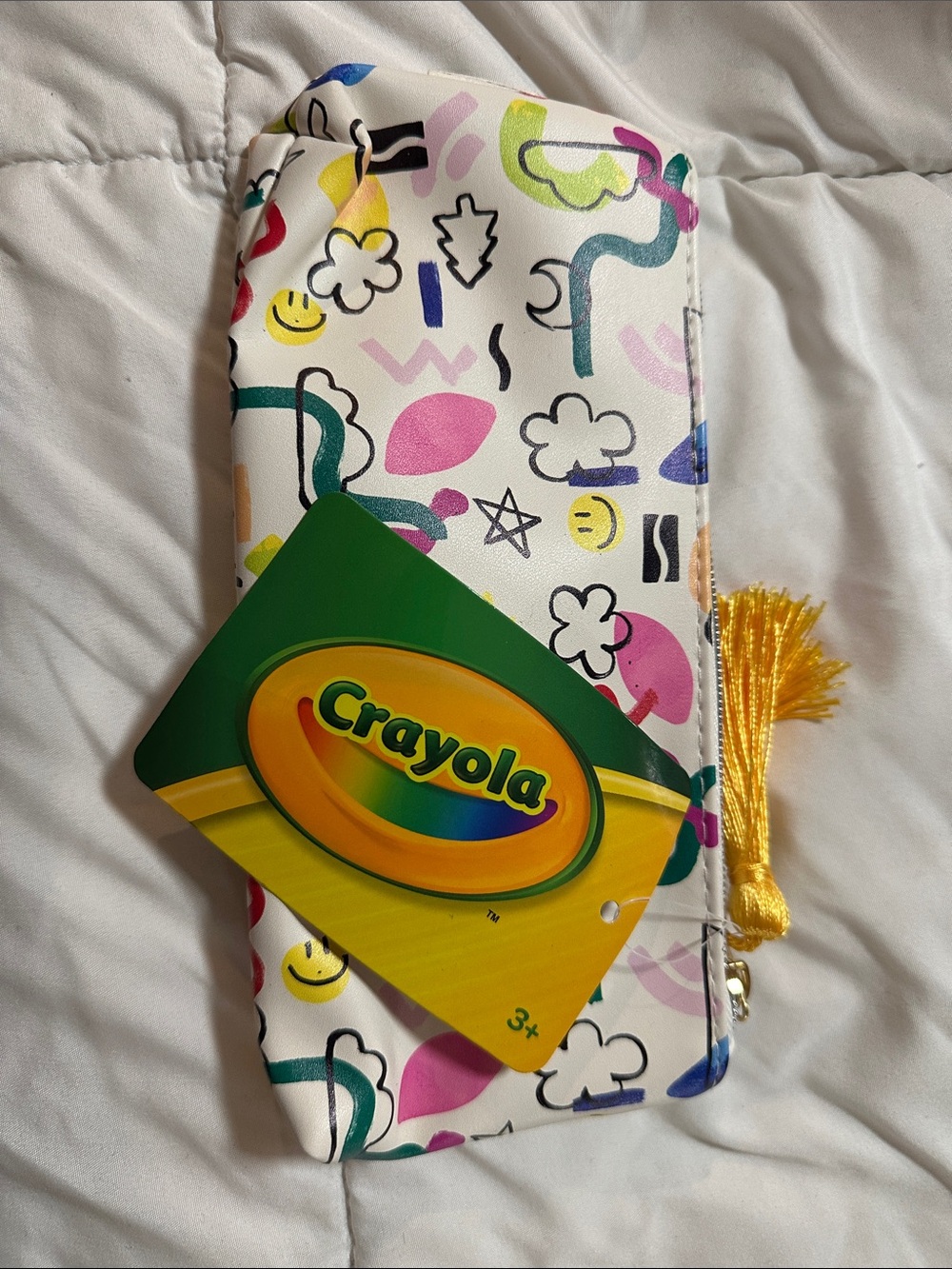 Crayola White Multi-Color Doodle Pencil Pouch #312